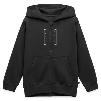 AVENTURE - Sweat Premium à capuche zippé enfant bio - noir - Devant - AI Model Kid Male (0cm)
