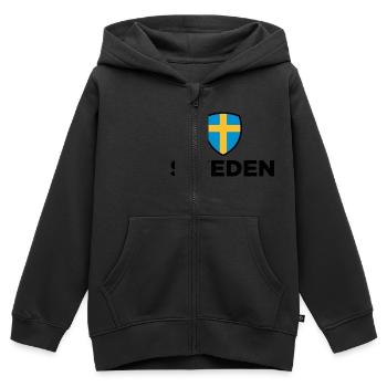 Nationalflagge von Schweden - Kinder Premium Organic Zip Hoodie - Schwarz - Vorne - AI Model Kid Male (0cm)