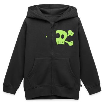 Skull - Kinder Premium Organic Zip Hoodie - Schwarz - Vorne - AI Model Kid Male (0cm)