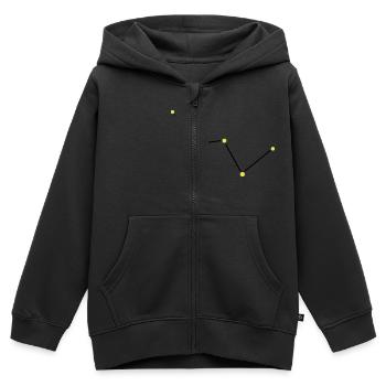 Star constellation Cassiopeia - Sweat Premium à capuche zippé enfant bio - noir - Devant - AI Model Kid Male (0cm)