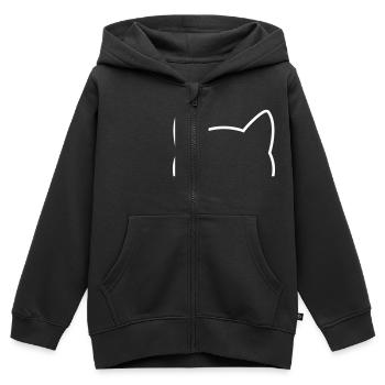 Katze Icon Kontur - Kinder Premium Organic Zip Hoodie - Schwarz - Vorne - AI Model Kid Male (0cm)