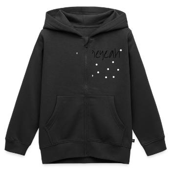 Jippieyeah - Sweat Premium à capuche zippé enfant bio - noir - Devant - AI Model Kid Male (0cm)
