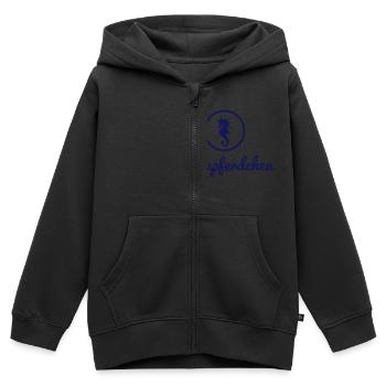 spreepferdchen - Kinder Premium Organic Zip Hoodie - Schwarz - Vorne - AI Model Kid Male (0cm)