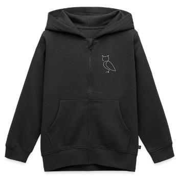 Eule Vogel Waldbewohner - Kinder Premium Organic Zip Hoodie - Schwarz - Vorne - AI Model Kid Male (0cm)