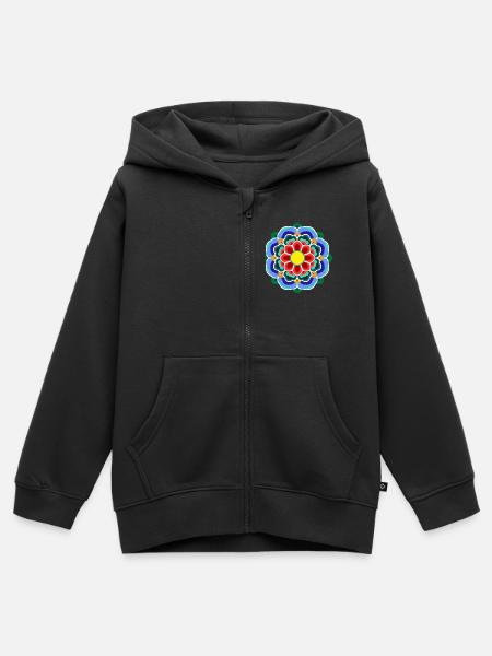 Dancheong 단청 - single (Ver.4) - Kinder Premium Organic Zip Hoodie - Schwarz