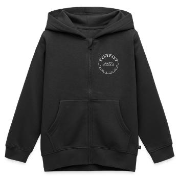 Kapstadt mit Tafelberg und Koordinaten - Kinder Premium Organic Zip Hoodie - Schwarz - Vorne - AI Model Kid Male (0cm)