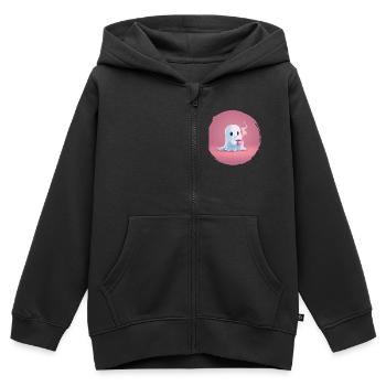 Kaffee‑Geist – Cozy Halloween Shirt - Kinder Premium Organic Zip Hoodie - Schwarz - Vorne - AI Model Kid Male (0cm)