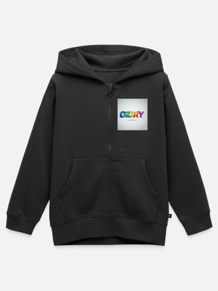 DZIRY Regenbogen Farbverlauf - Kinder Premium Organic Zip Hoodie - Schwarz