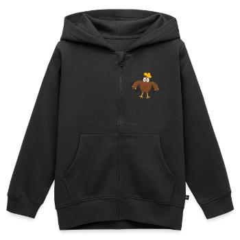 Huhn lustiges gym - Kinder Premium Organic Zip Hoodie - Schwarz - Vorne - AI Model Kid Male (0cm)