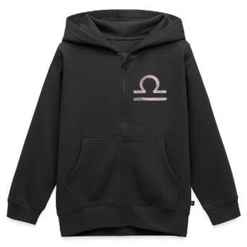 Balance - Sweat Premium à capuche zippé enfant bio - noir - Devant - AI Model Kid Male (0cm)