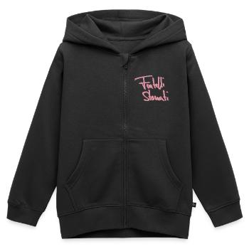 Brüder, verstimmt - Kinder Premium Organic Zip Hoodie - Schwarz - Vorne - AI Model Kid Male (0cm)