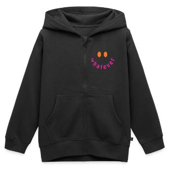 Whatever Smile - Lustiges Y2K Statement Design - Kinder Premium Organic Zip Hoodie - Schwarz - Vorne - AI Model Kid Male (0cm)