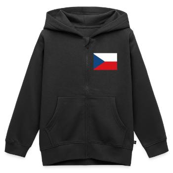 Tschechien Flagge - Kinder Premium Organic Zip Hoodie - Schwarz - Vorne - AI Model Kid Male (0cm)