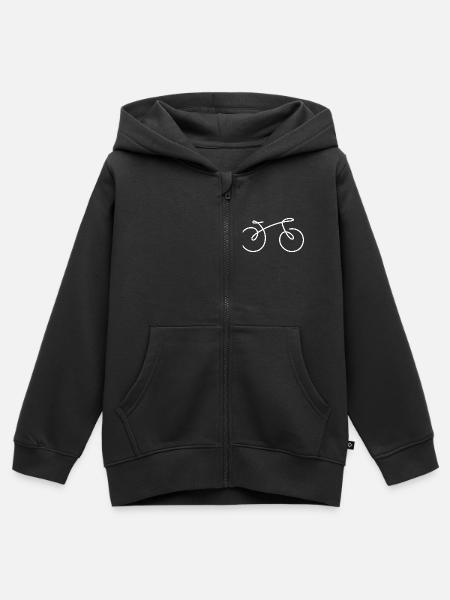 Bicyclette - Sweat Premium à capuche zippé enfant bio - noir