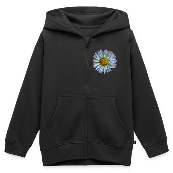 Gänseblümchen - Kinder Premium Organic Zip Hoodie - Schwarz - Vorne - AI Model Kid Male (0cm)