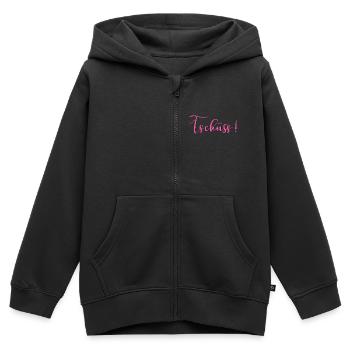 Tschüss sagen - Abschiedsgrüße Trennung - Kinder Premium Organic Zip Hoodie - Schwarz - Vorne - AI Model Kid Male (0cm)