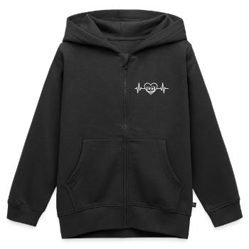 Cœur Livre Inspiration Manga - Sweat Premium à capuche zippé enfant bio - noir - Devant - AI Model Kid Male (0cm)
