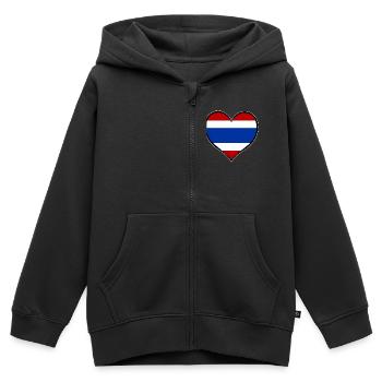 Thailand Herzflagge - Kinder Premium Organic Zip Hoodie - Schwarz - Vorne - AI Model Kid Male (0cm)