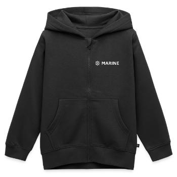 An der Spitze Marine – Marine-Stil - Kinder Premium Organic Zip Hoodie - Schwarz - Vorne - AI Model Kid Male (0cm)