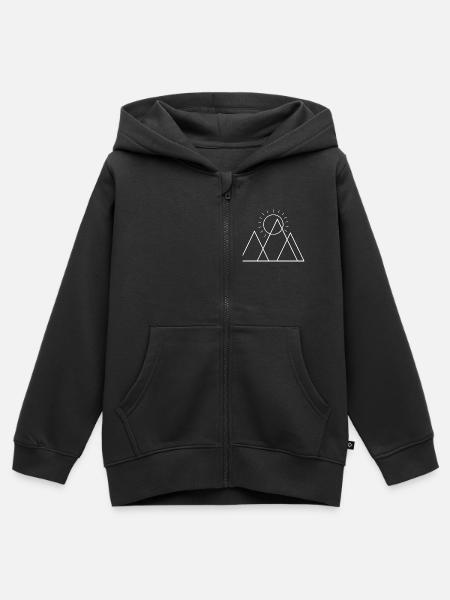 Berge, Sonne. - Kinder Premium Organic Zip Hoodie - Schwarz