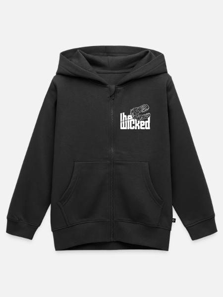 Skull Logo - dark collection - Kinder Premium Organic Zip Hoodie - Schwarz