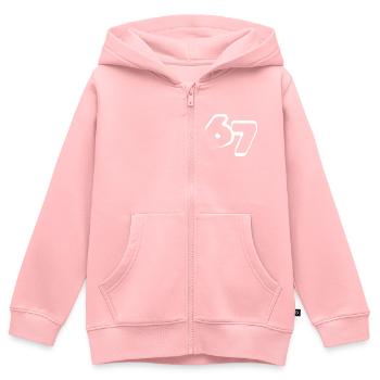 67 "six seven" drawn - Kinder Premium Organic Zip Hoodie - Rosa - Vorne - AI Model Kid Female (0cm)
