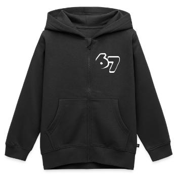 67 "six seven" drawn - Kinder Premium Organic Zip Hoodie - Schwarz - Vorne - AI Model Kid Male (0cm)