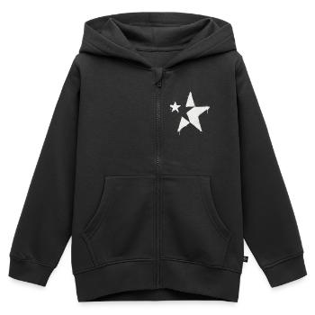 Logo TheStar - Édition Spray - Sweat Premium à capuche zippé enfant bio - noir - Devant - AI Model Kid Male (0cm)