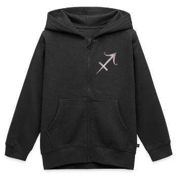 Schütze - Kinder Premium Organic Zip Hoodie - Schwarz - Vorne - AI Model Kid Male (0cm)