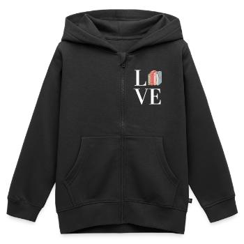 Booklover - Kinder Premium Organic Zip Hoodie - Schwarz - Vorne - AI Model Kid Male (0cm)