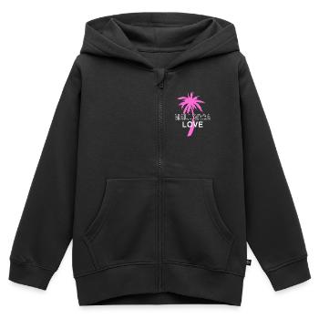 Majorque - Sweat Premium à capuche zippé enfant bio - noir - Devant - AI Model Kid Male (0cm)