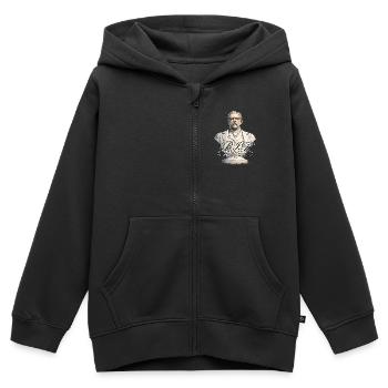 Gottfried Schenker R.I.P. - Sweat Premium à capuche zippé enfant bio - noir - Devant - AI Model Kid Male (0cm)