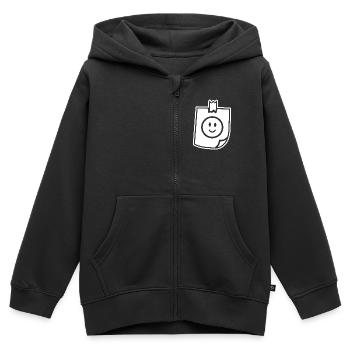 Fröhlicher Zettel Klebeband Gute Laune - Kinder Premium Organic Zip Hoodie - Schwarz - Vorne - AI Model Kid Male (0cm)