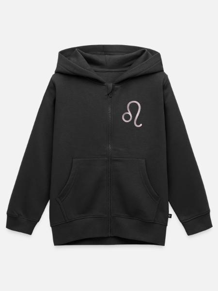 Löwe Sternzeichen - Kinder Premium Organic Zip Hoodie - Schwarz