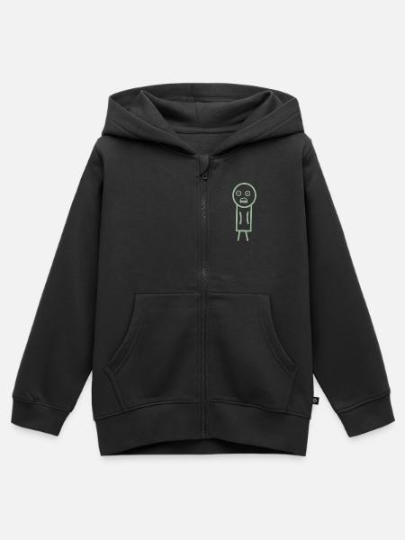 Schockierte Figur - Kinder Premium Organic Zip Hoodie - Schwarz