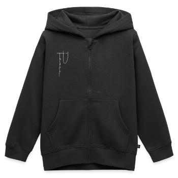 Peace Handwriting - Kids Premium Organic Zip-up Hoodie - black - Front - AI Model Kid Male (0cm)