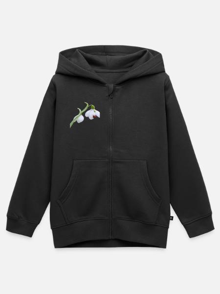 Schneeglöckchen-Marienkäferblüte - Kinder Premium Organic Zip Hoodie - Schwarz