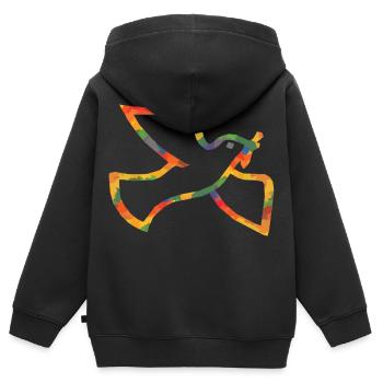 Farbige Friedenstaube - Kinder Premium Organic Zip Hoodie - Schwarz - Hinten - AI Model Kid Male (0cm)