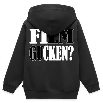 Film gucken? - Kinder Premium Organic Zip Hoodie - Schwarz - Hinten - AI Model Kid Male (0cm)