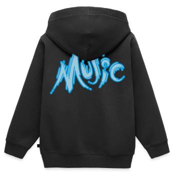Music - Kinder Premium Organic Zip Hoodie - Schwarz - Hinten - AI Model Kid Male (0cm)