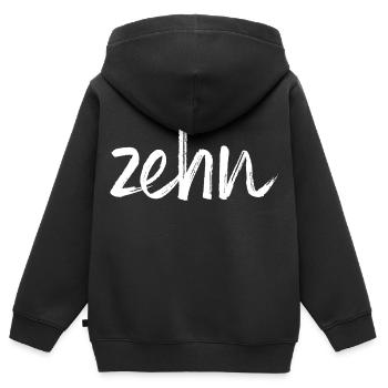 dix 10 numéro de cadeau d'anniversaire - Sweat Premium à capuche zippé enfant bio - noir - Dos - AI Model Kid Male (0cm)
