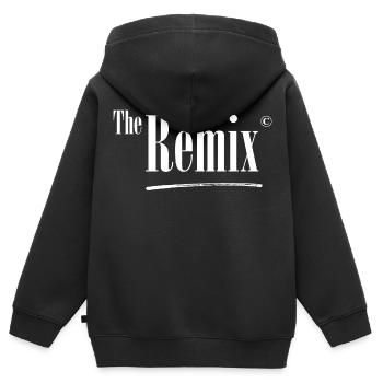 the remix partnerlook vater sohn mit the original - Kinder Premium Organic Zip Hoodie - Schwarz - Hinten - AI Model Kid Male (0cm)