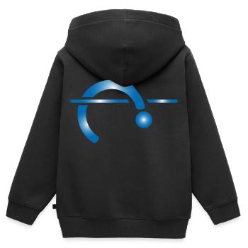 Hochsprung - Kinder Premium Organic Zip Hoodie - Schwarz - Hinten - AI Model Kid Male (0cm)