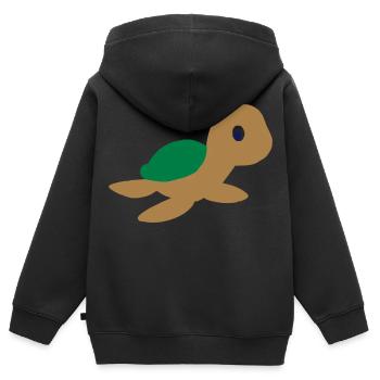 schildkroete - Kinder Premium Organic Zip Hoodie - Schwarz - Hinten - AI Model Kid Male (0cm)