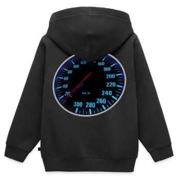 Blue Speedmeter - Tacho - Kinder Premium Organic Zip Hoodie - Schwarz - Hinten - AI Model Kid Male (0cm)