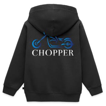 J'aime les choppers - Sweat Premium à capuche zippé enfant bio - noir - Dos - AI Model Kid Male (0cm)