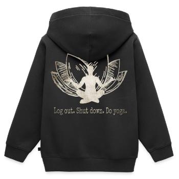 Yoga - Sweat Premium à capuche zippé enfant bio - noir - Dos - AI Model Kid Male (0cm)