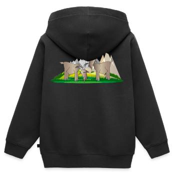 mountain goats - Kids Premium Organic Zip-up Hoodie - black - Back - AI Model Kid Male (0cm)