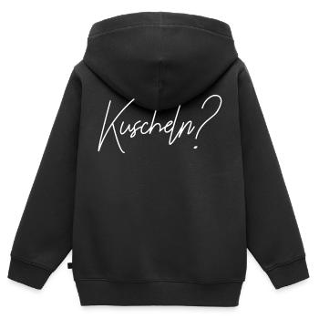 Kuscheln Schmusen Umarmung Free hugs Geschenk - Kinder Premium Organic Zip Hoodie - Schwarz - Hinten - AI Model Kid Male (0cm)