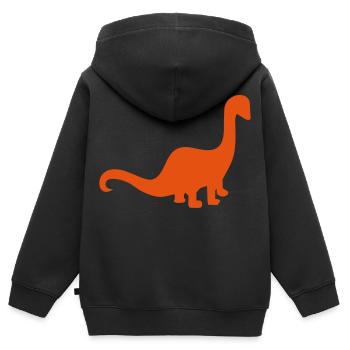 dino - Kinder Premium Organic Zip Hoodie - Schwarz - Hinten - AI Model Kid Male (0cm)